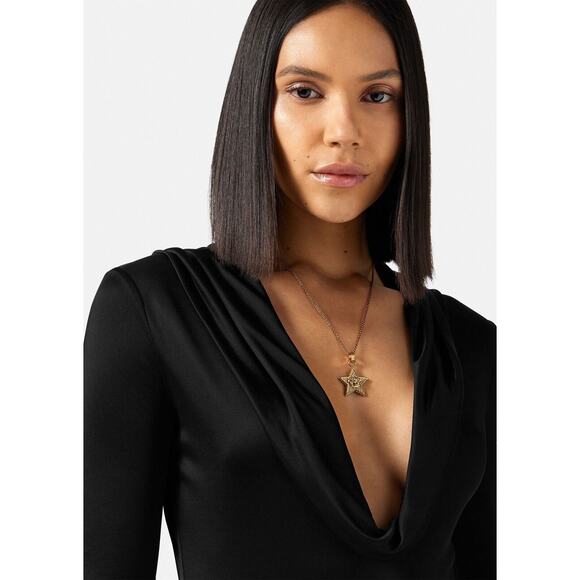 NIB Versace Star Galaxy Gold Medusa Crystal Pendant Necklace $595 - Picture 4 of 16